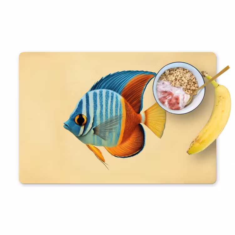 Placemat - 6 stuks - Vis - Vinnen - Blauw - Ogen — 1
