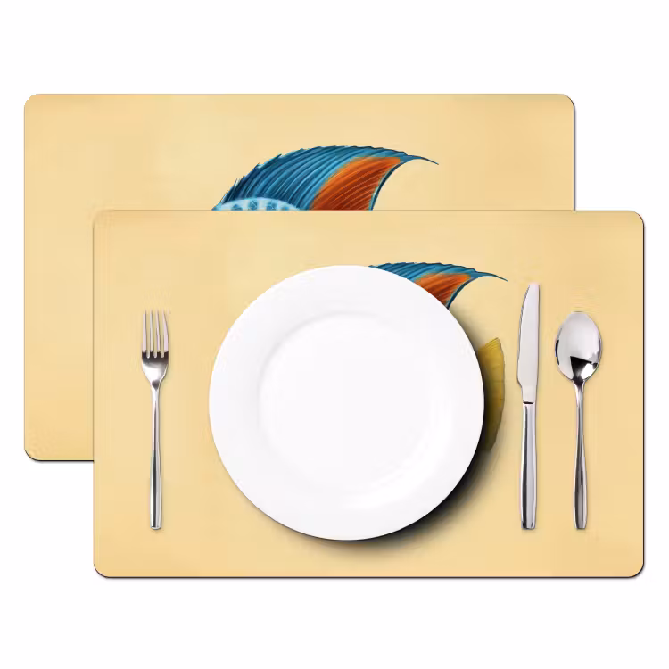 Placemat - 6 stuks - Vis - Vinnen - Blauw - Ogen — 2