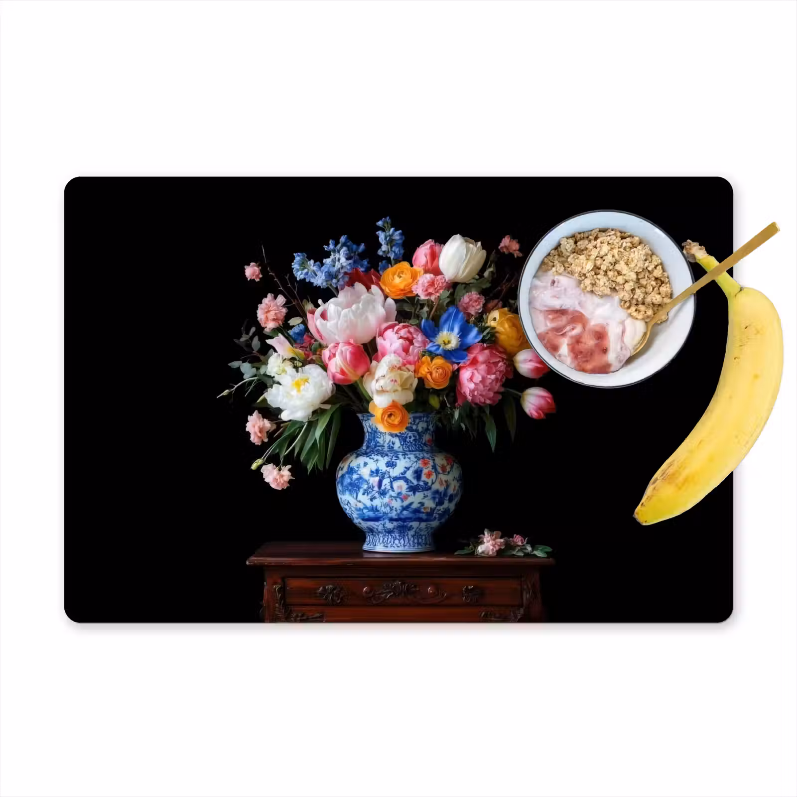 Placemat - 6 stuks - Rozen - Bloemen - Vaas - Boeket — 1