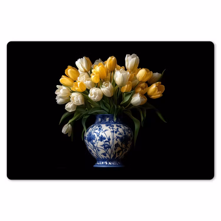 Placemat - 6 stuks - Geel - Tulpen - Vaas - Bloemen — 7