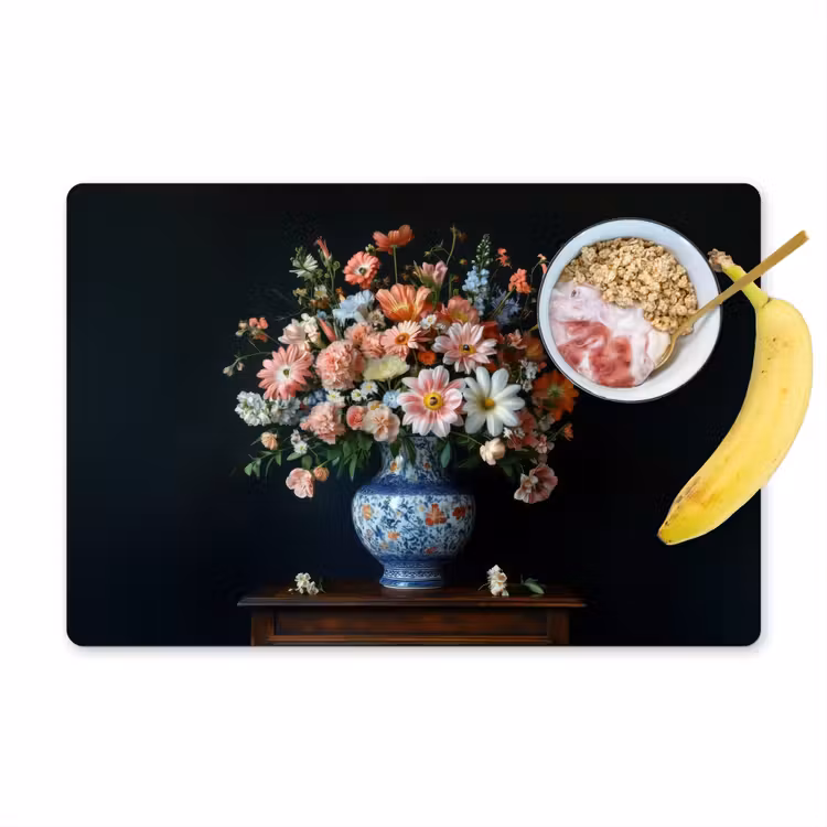 Placemat - 6 stuks - Hout - Vaas - Kleuren - Bloemen — 1