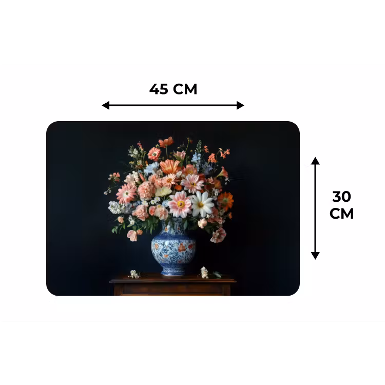 Placemat - 6 stuks - Hout - Vaas - Kleuren - Bloemen — 3