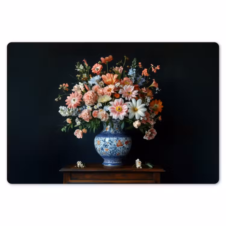 Placemat - 6 stuks - Hout - Vaas - Kleuren - Bloemen — 7