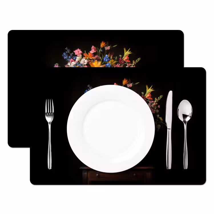 Placemat - 6 stuks - Kleur - Vaas - Bloemen - Boeket — 2