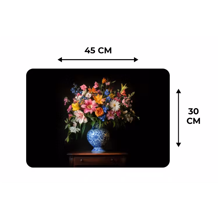 Placemat - 6 stuks - Kleur - Vaas - Bloemen - Boeket — 3