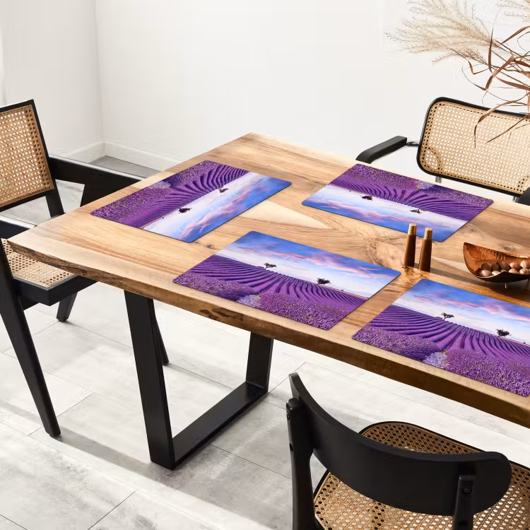 Placemat - 6 stuks - Lavendel - Natuur - Paars - Bomen - Bloemen — 4