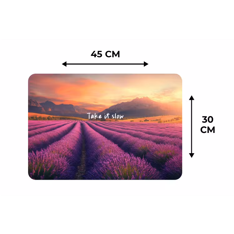Placemat - 6 stuks - Lavendelveld - Quote - Zonsondergang — 3