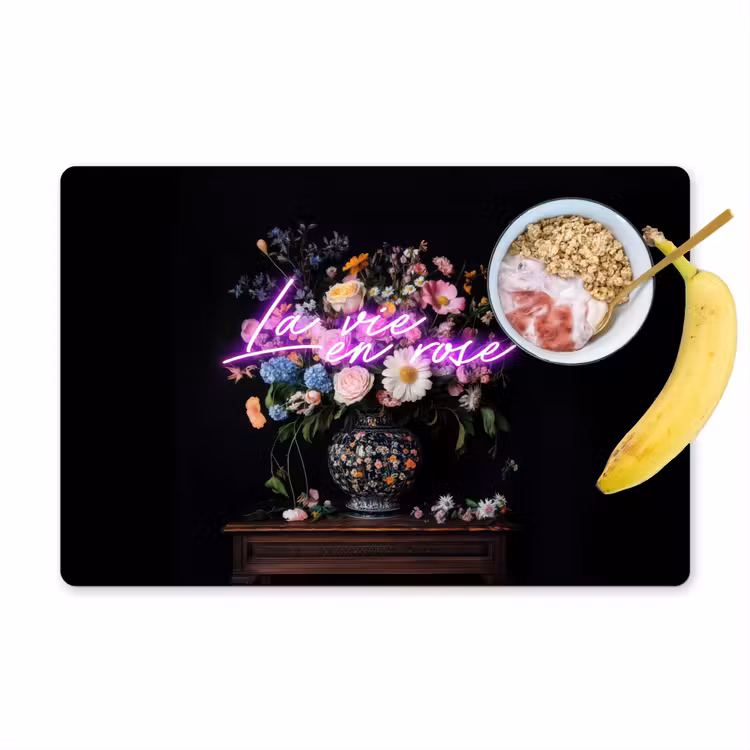 Placemat - 6 stuks - Neon - Vaas - Bloemen — 1