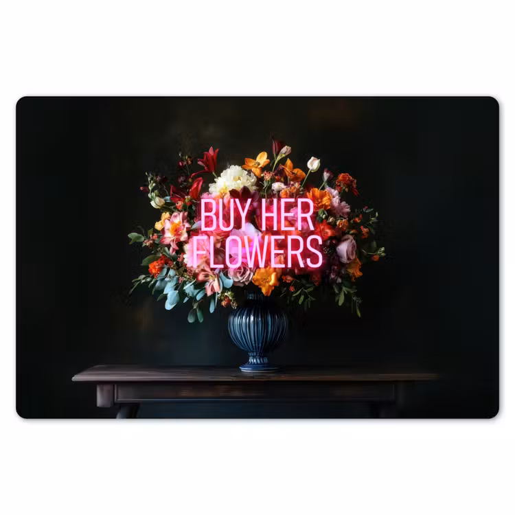 Placemat - 6 stuks - Quote - Bloemen - Vaas - Neon — 7