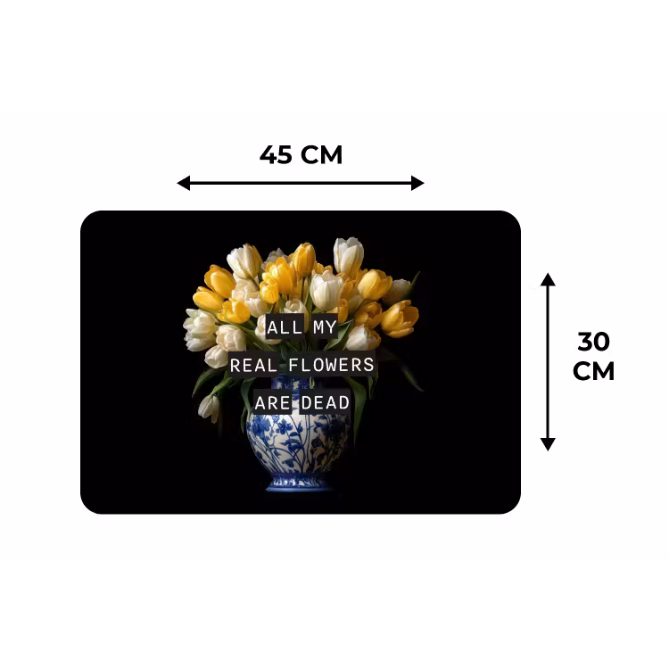 Placemat - 6 stuks - Quotes - Bloem - Tulp - Geel — 3