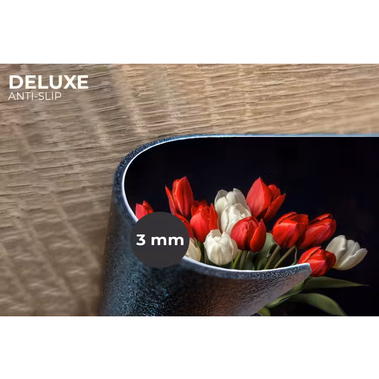 Placemat - 6 stuks - Rode - Bloemen - Tulpen - Vaas — 4