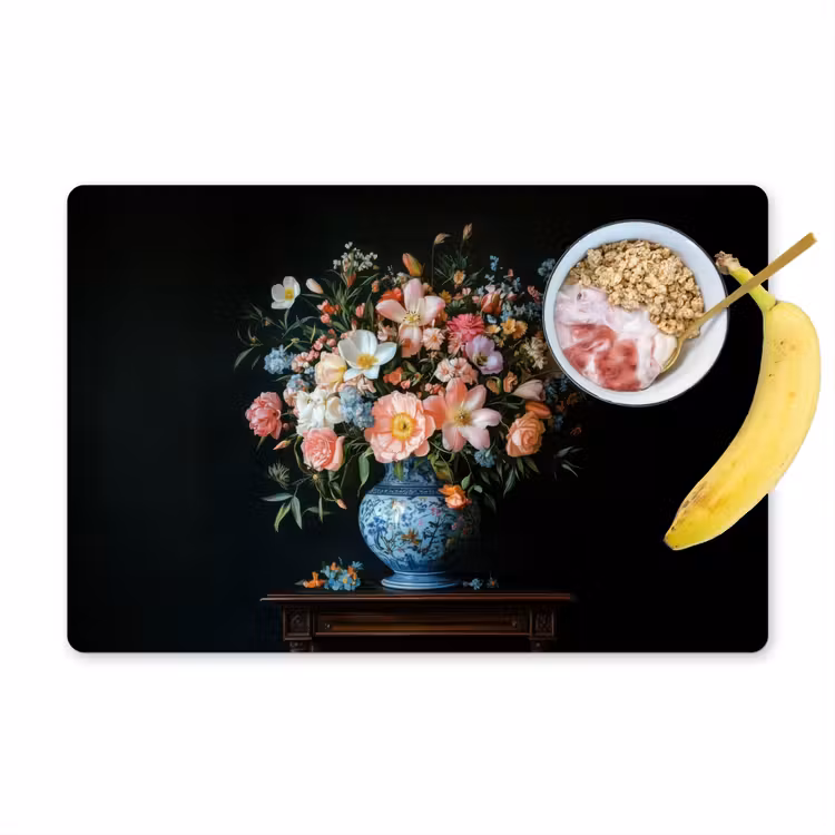 Placemat - 6 stuks - Roze - Bloemen - Vaas - Kleuren — 1