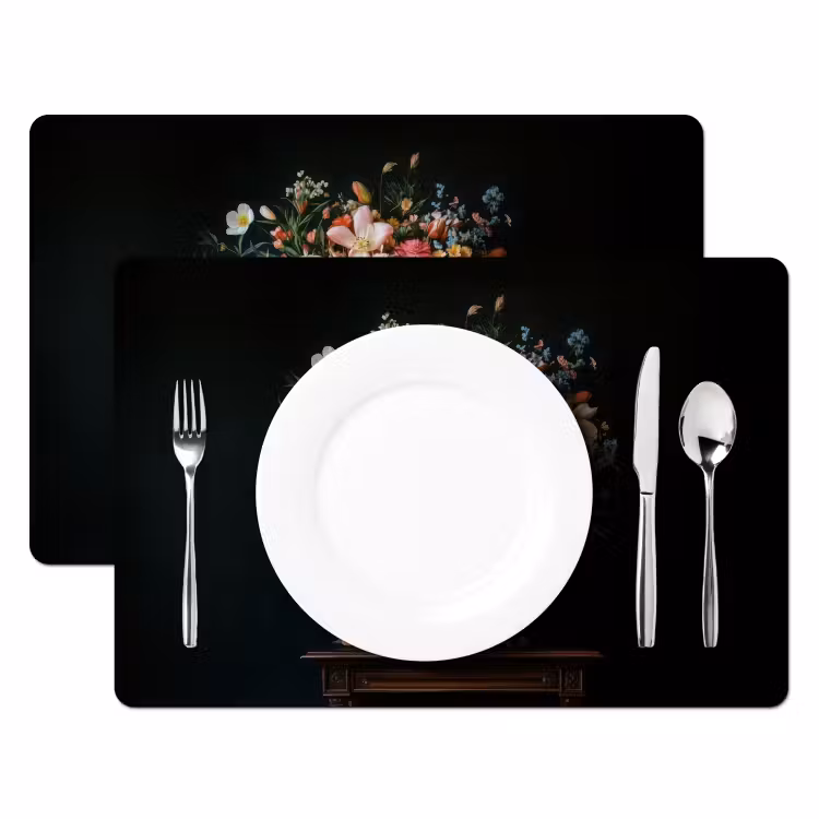 Placemat - 6 stuks - Roze - Bloemen - Vaas - Kleuren — 2