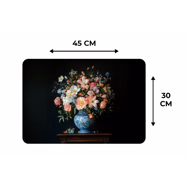 Placemat - 6 stuks - Roze - Bloemen - Vaas - Kleuren — 3