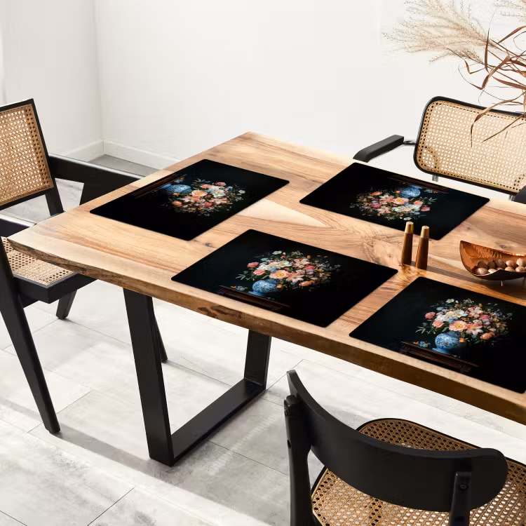 Placemat - 6 stuks - Roze - Bloemen - Vaas - Kleuren — 5