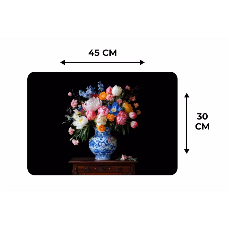 Placemat - 6 stuks - Rozen - Bloemen - Vaas - Boeket — 3
