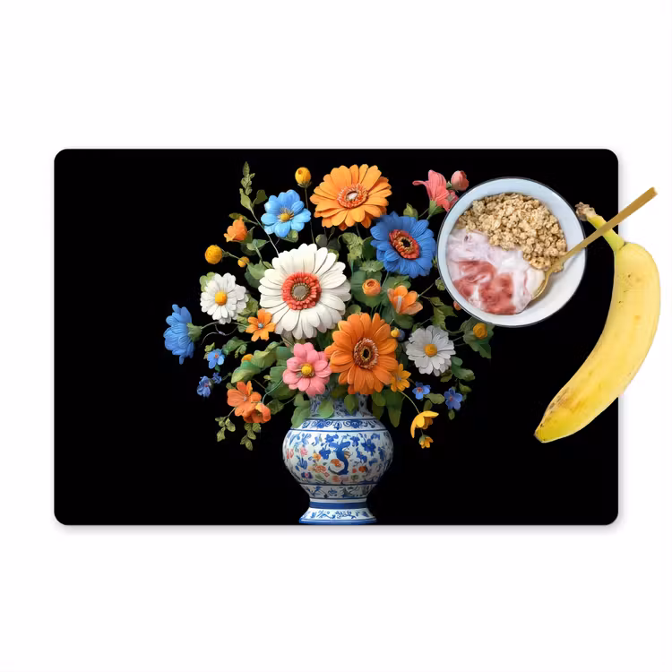 Placemat - 6 stuks - Vaas - Boeket - Bloemen - Kleur — 1