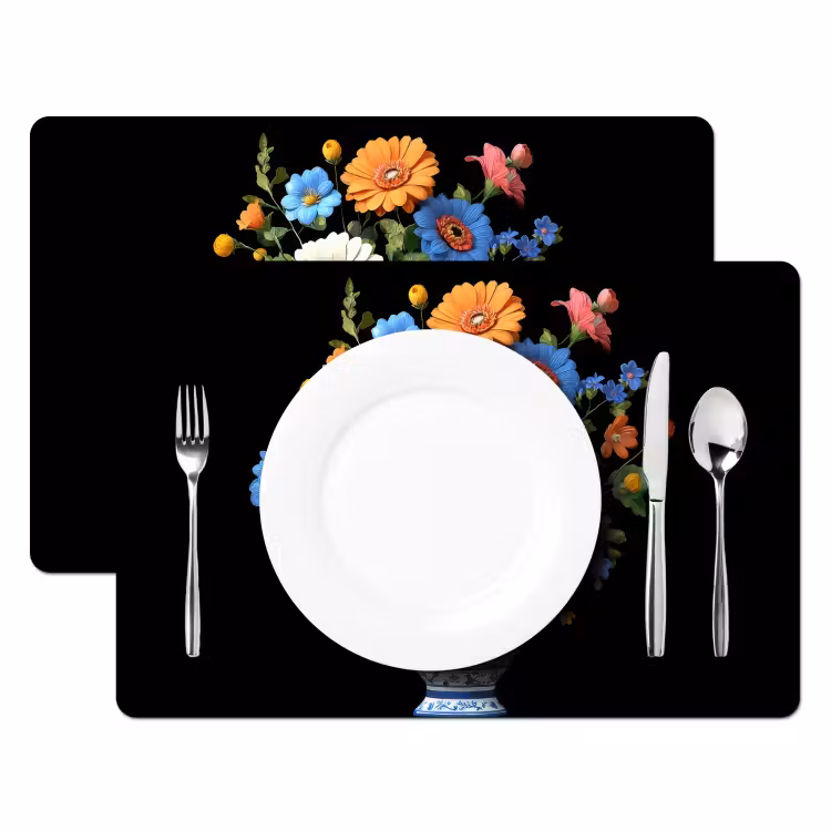Placemat - 6 stuks - Vaas - Boeket - Bloemen - Kleur — 2