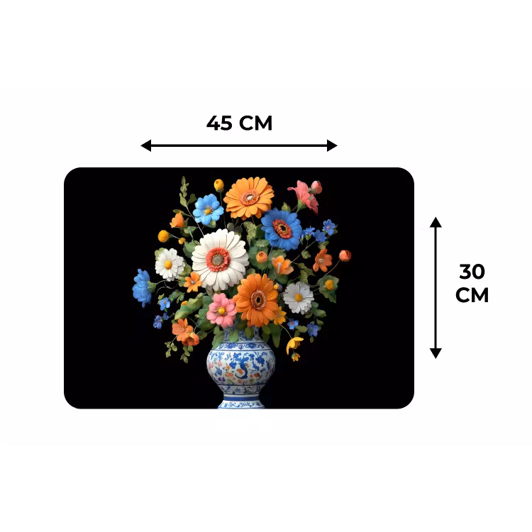 Placemat - 6 stuks - Vaas - Boeket - Bloemen - Kleur — 3