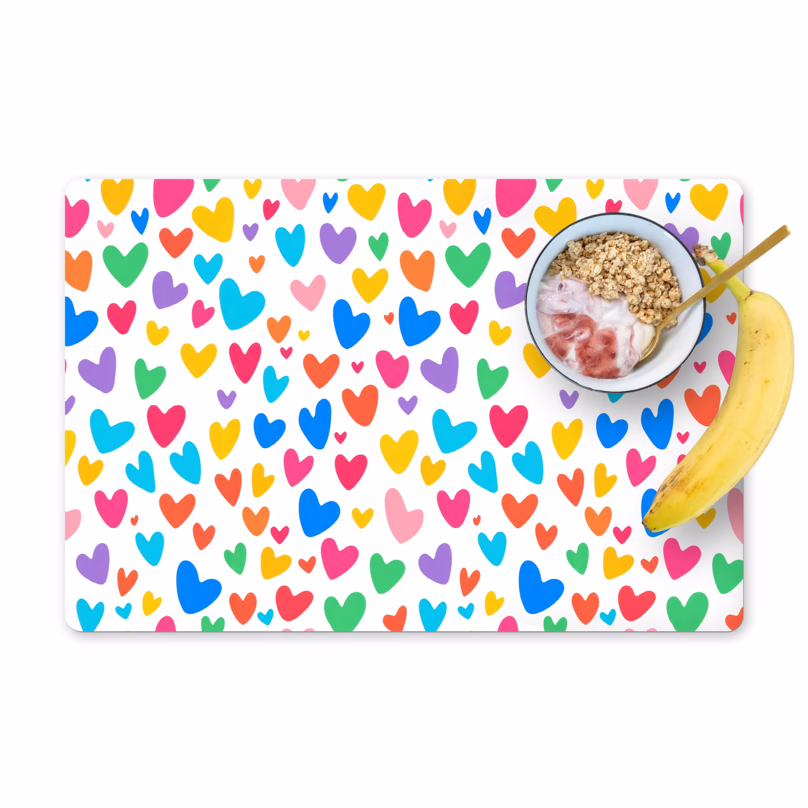 Placemat - 6 stuks - Hartjes - Kleurrijk - Patroon - Levendig — 1