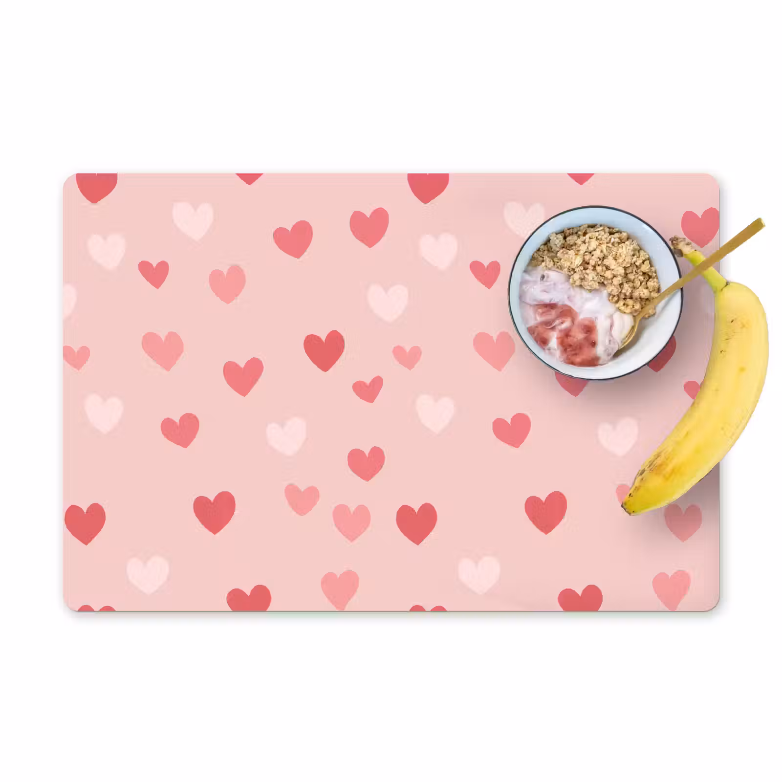 Placemat - 6 stuks - Hartjes - Patroon - Roze — 1