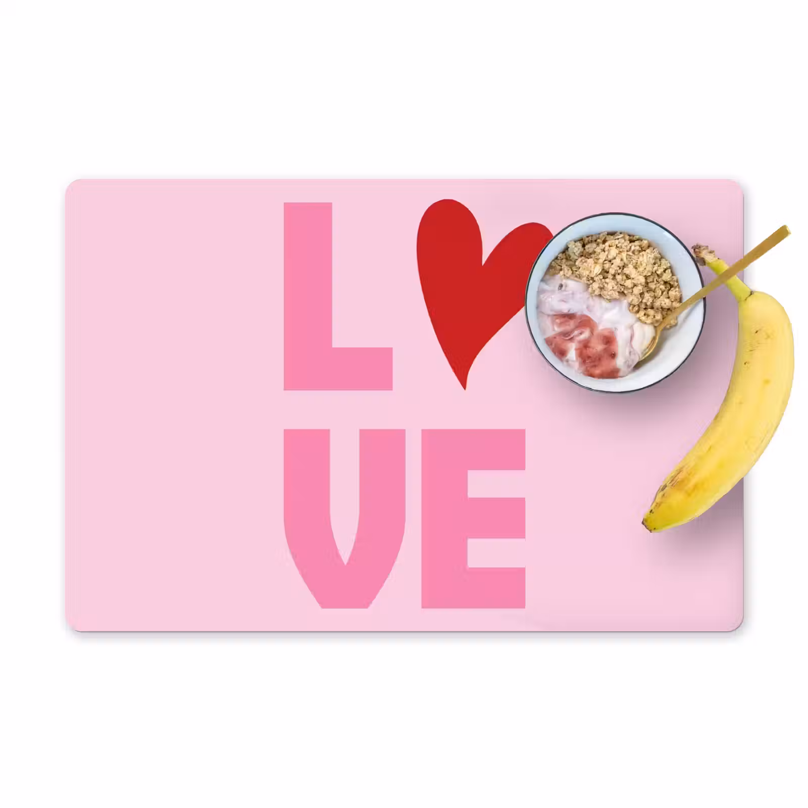 Placemat - 6 stuks - Love - Roze - Hart - Valentijn — 1
