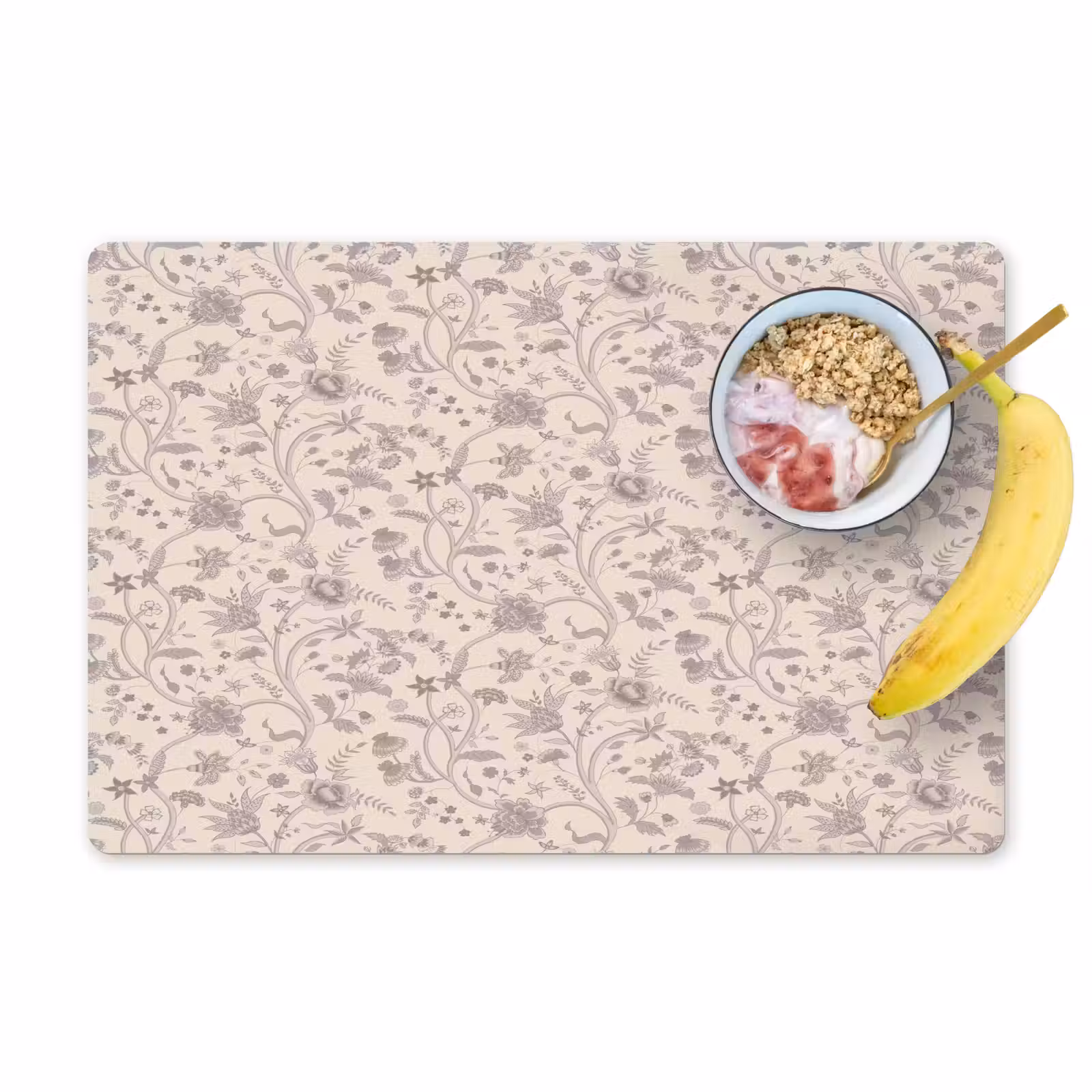 Placemat - 6 stuks - Patroon - Bloemen - Paars — 1