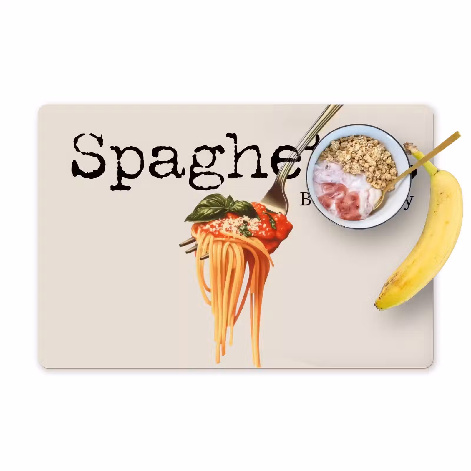 Placemat - 6 stuks - Spaghetti - tomatensaus - Parmezaanse kaas — 1