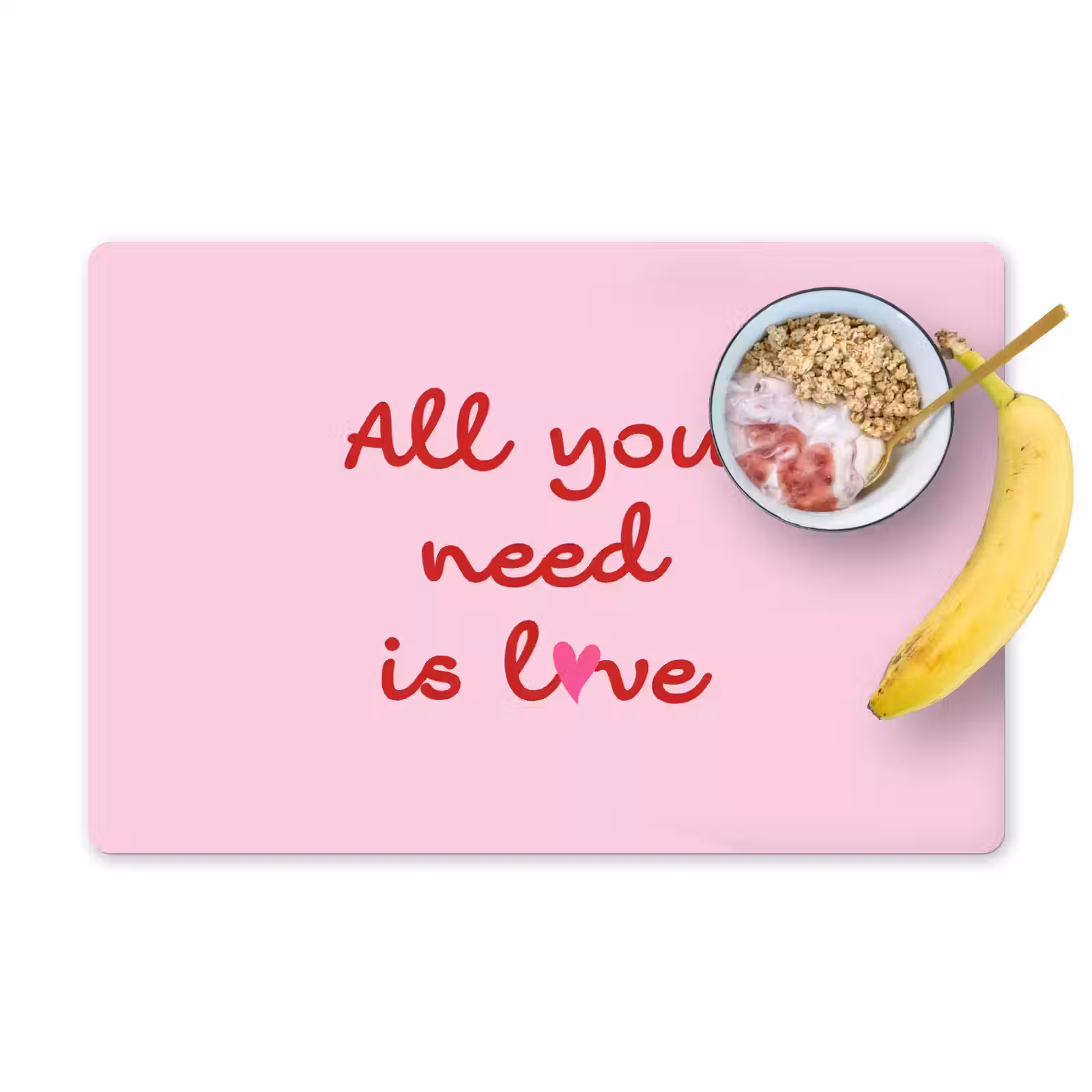Placemat - 6 stuks - Tekst - Roze - Love - Hart — 1