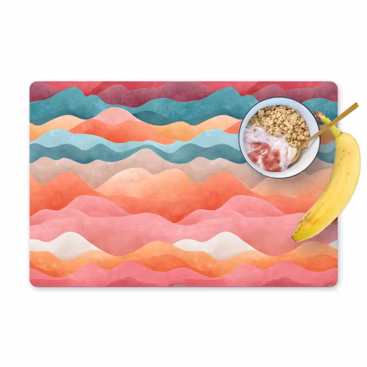 Placemat - 6 stuks - Golven - Kleurrijk - Abstract — 1