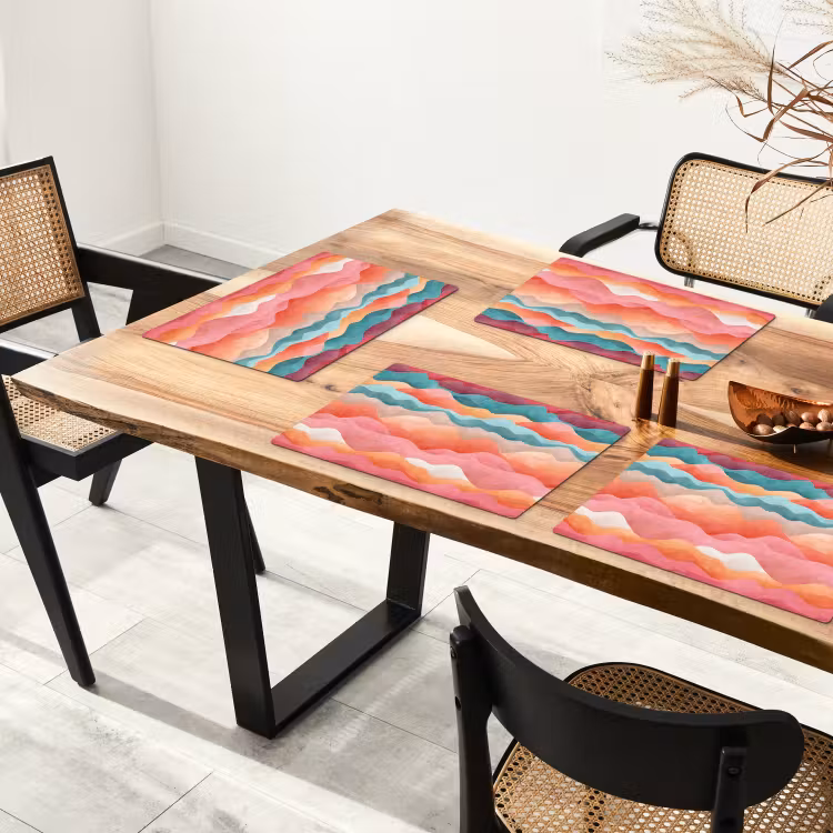 Placemat - 6 stuks - Golven - Kleurrijk - Abstract — 5