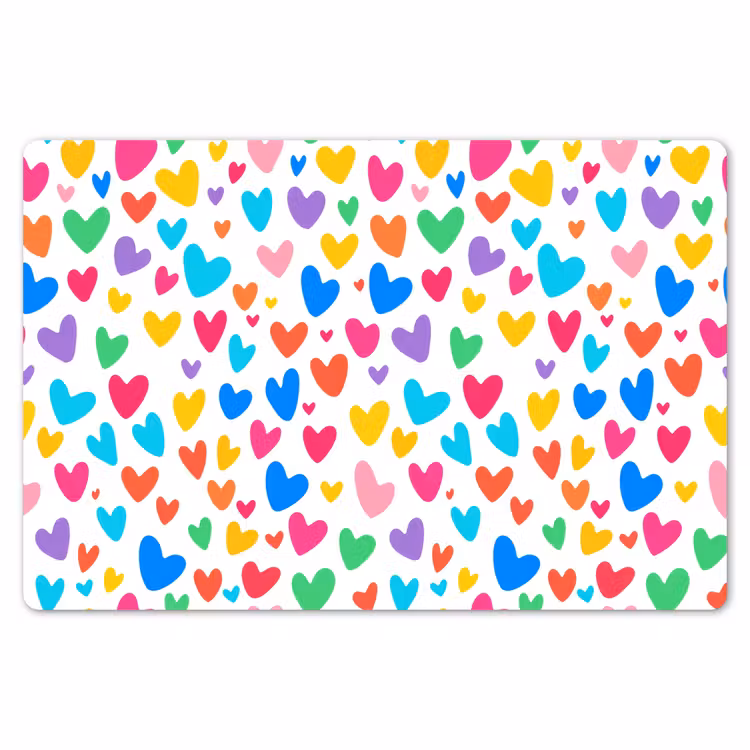 Placemat - 6 stuks - Hartjes - Kleurrijk - Patroon - Levendig — 7