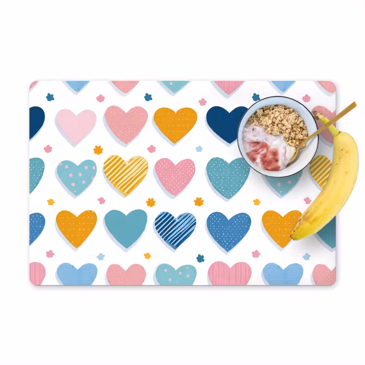Placemat - 6 stuks - Hartjes - Pastel - Patroon — 1