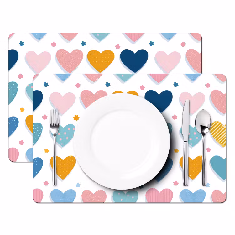 Placemat - 6 stuks - Hartjes - Pastel - Patroon — 2
