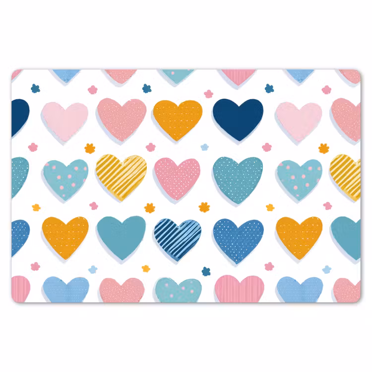 Placemat - 6 stuks - Hartjes - Pastel - Patroon — 7