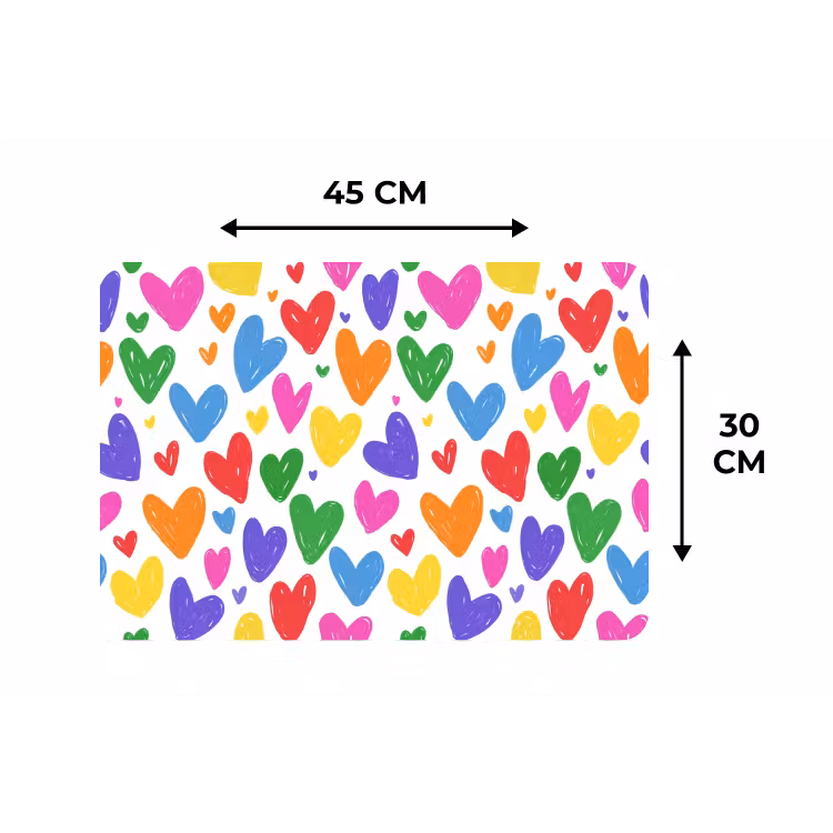 Placemat - 6 stuks - Hartjes - Patroon - Kleurrijk — 3
