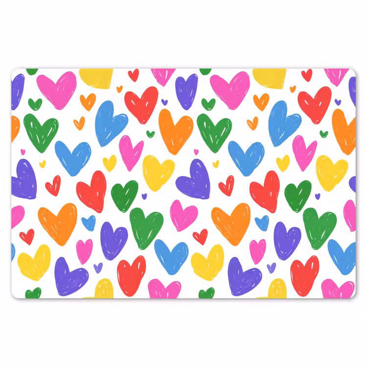 Placemat - 6 stuks - Hartjes - Patroon - Kleurrijk — 7