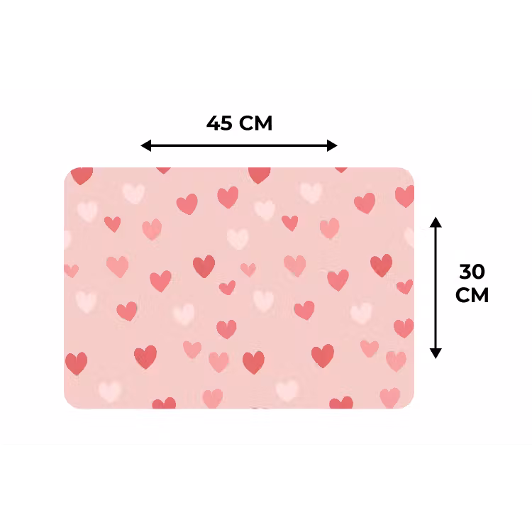 Placemat - 6 stuks - Hartjes - Patroon - Roze — 3