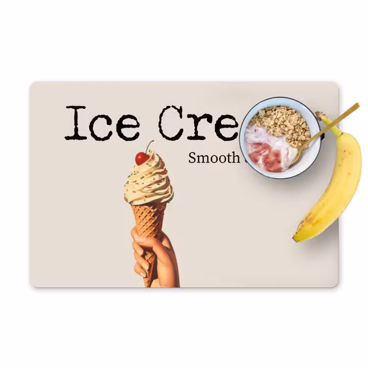 Placemat - 6 stuks - Ice cream - Softijs - Kleurrijk - Kers — 1