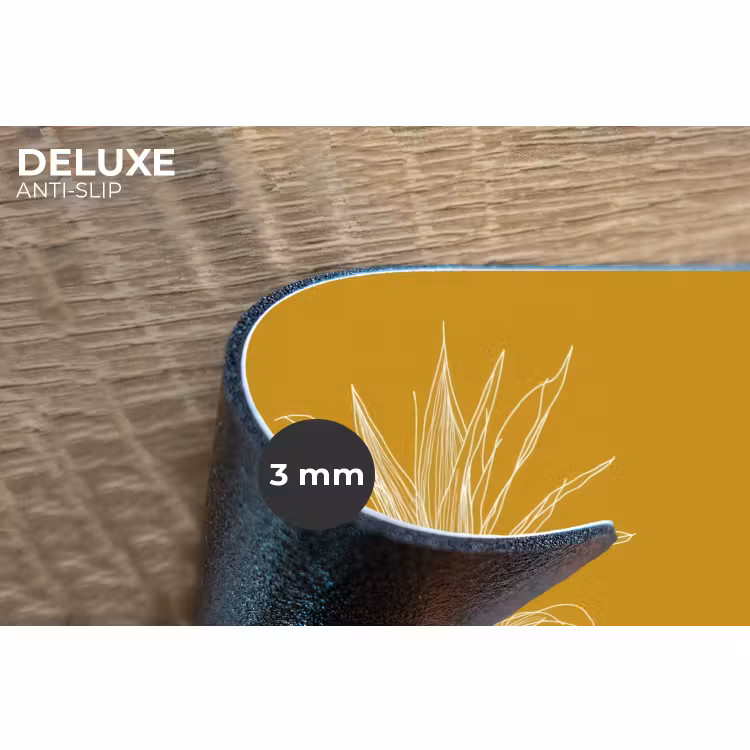 Placemat - 6 stuks - Lijnillustratie - Ananas - Bladkroon - Okergeel — 4