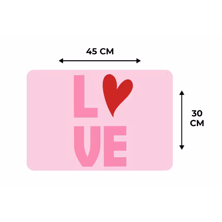 Placemat - 6 stuks - Love - Roze - Hart - Valentijn — 3