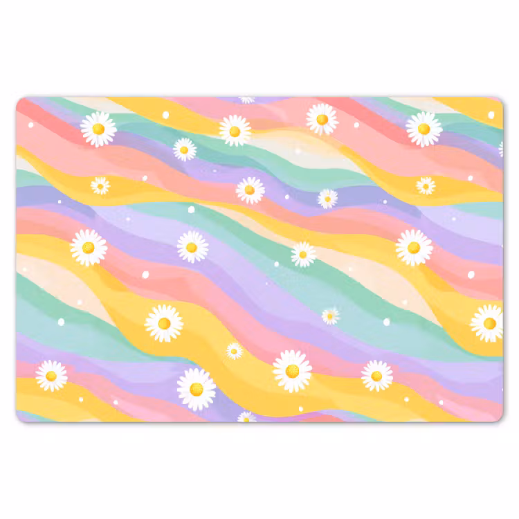 Placemat - 6 stuks - Madeliefjes - Kleurrijk - Pastel — 7