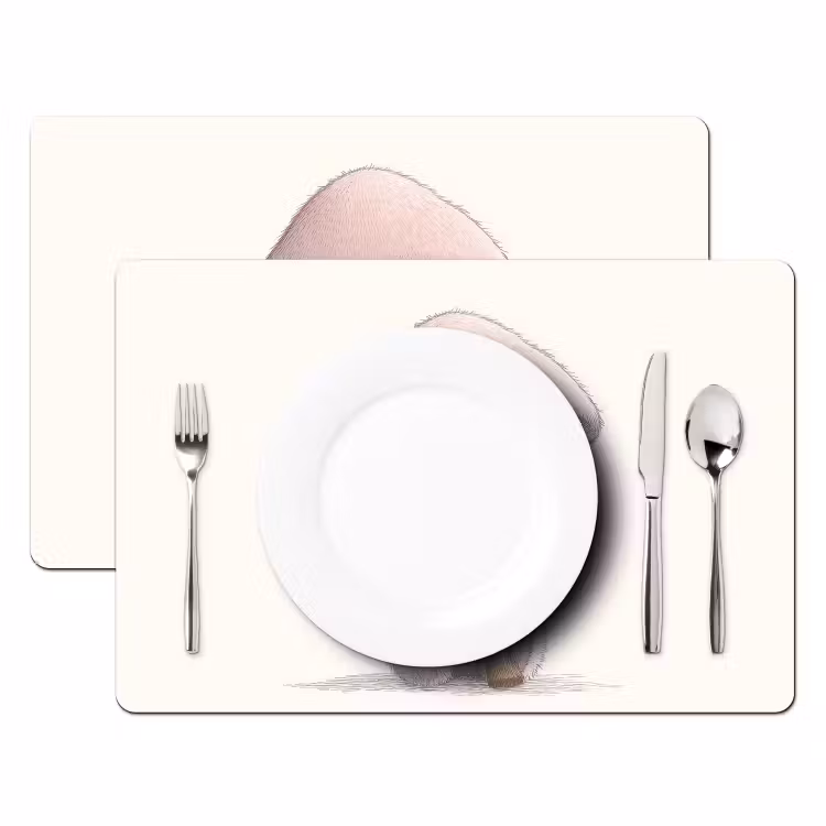 Placemat - 6 stuks - Paddenstoel - Konijn - Roze — 2