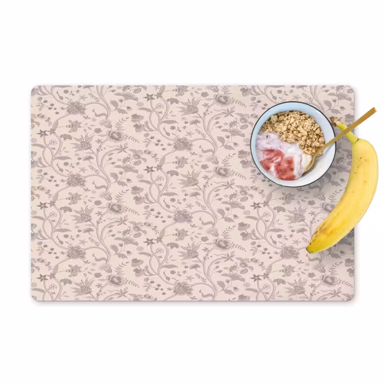 Placemat - 6 stuks - Patroon - Bloemen - Paars — 1