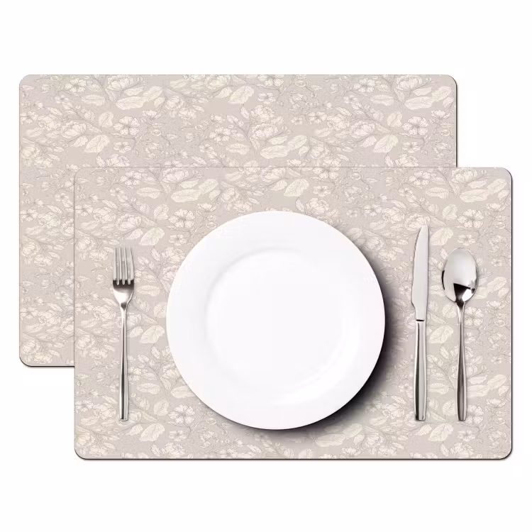 Placemat - 6 stuks - Pioenrozen - Bloesem - Bessen — 2