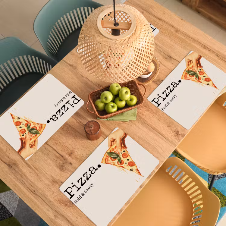 Placemat - 6 stuks - Pizza - Kaas - Pepperoni — 6