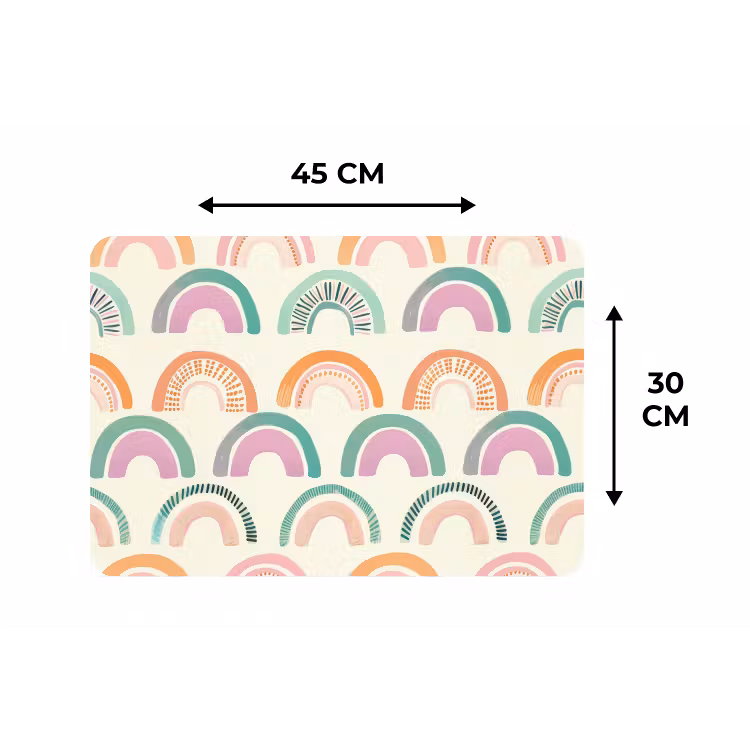 Placemat - 6 stuks - Regenboog - Pastel - Patroon — 3