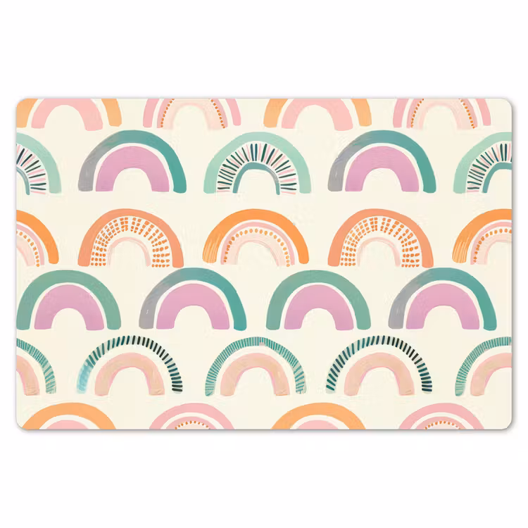 Placemat - 6 stuks - Regenboog - Pastel - Patroon — 7