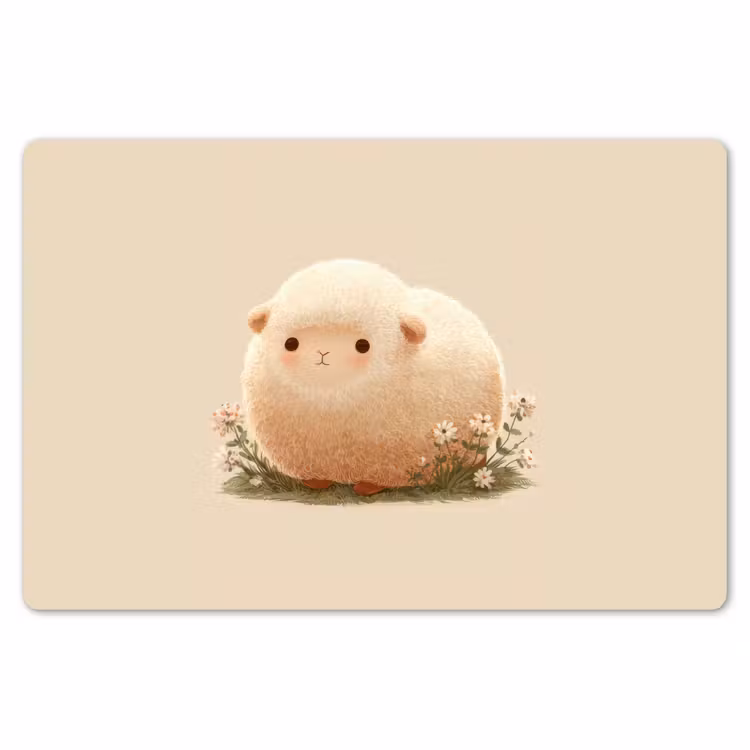 Placemat - 6 stuks - Schaap - Beige - Bloemen — 7