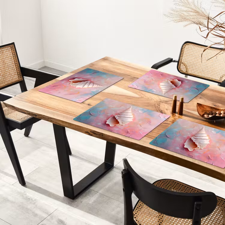 Placemat - 6 stuks - Schelp - Pastel - Pink — 5